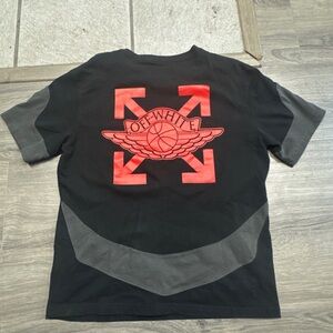 Off-White x Jordan  Black Tee with Red Graphic
